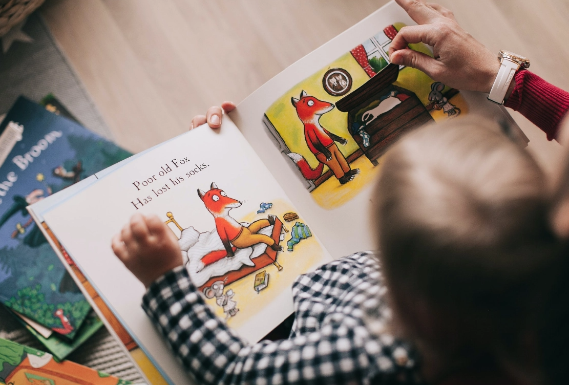 toddler reading book